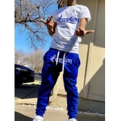 LW Men Letter Print Drawstring Pants Set