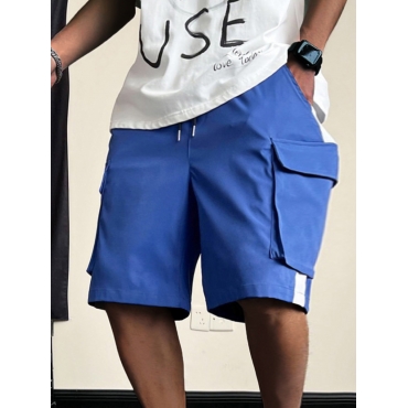 

LW Men Side Pocket Drawstring Shorts, Blue