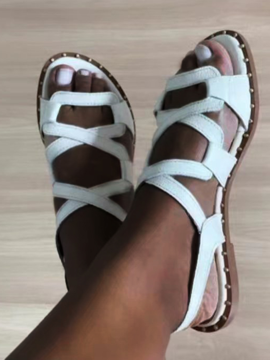 

LW Cross Strap Sandals, White
