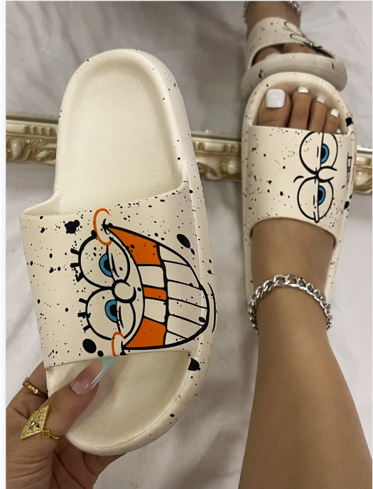 LW Cartoon Print Yeeze Slides