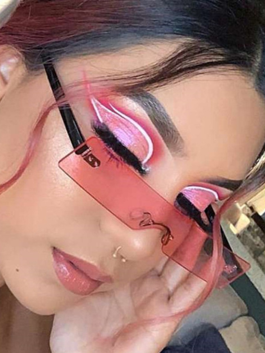 LW Rectangular One-piece Sunglasses