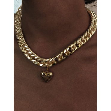 

LW Heart Decor Chain Necklace, Gold