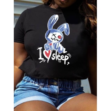 

LW Plus Size Money Letter Print T-shirt, Black