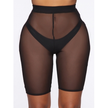 

LW SXY High-waisted See-through Stretchy Shorts, Black