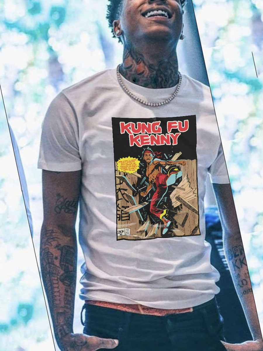 LovelyWholesale Men Letter Cartoon Print T-shirt Summer Short Sleeve Street Pullovers Round Neck Spring Summer 2024