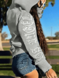 LW Hooded Collar Letter Print Jacket