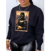 LW Plus Size Masked Face Figure Print Sweatshirt