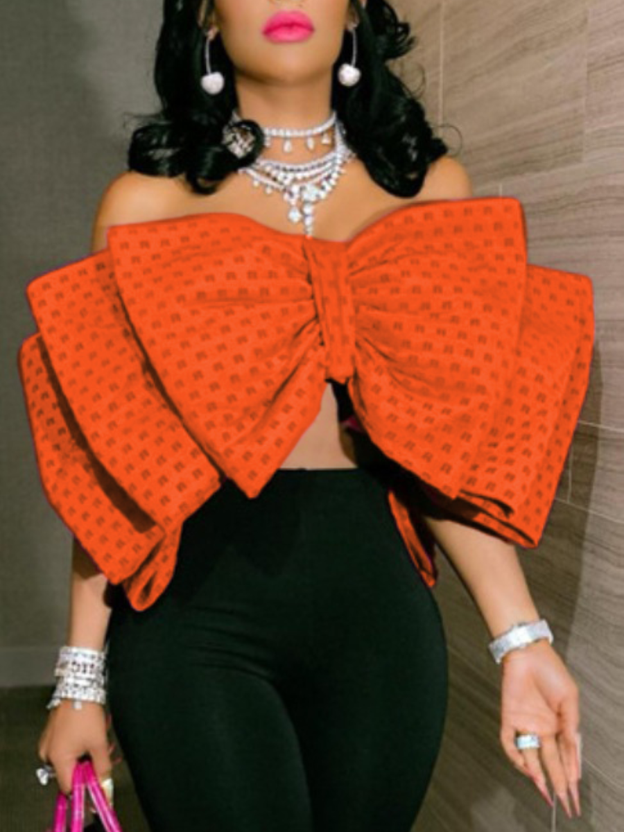 LW SXY Letter Print Bow-tie Decor Camisole