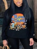 LW Plus Size Cartoon Letter Print Sweatshirt