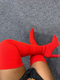 LW Rib Knit Thigh High Boots