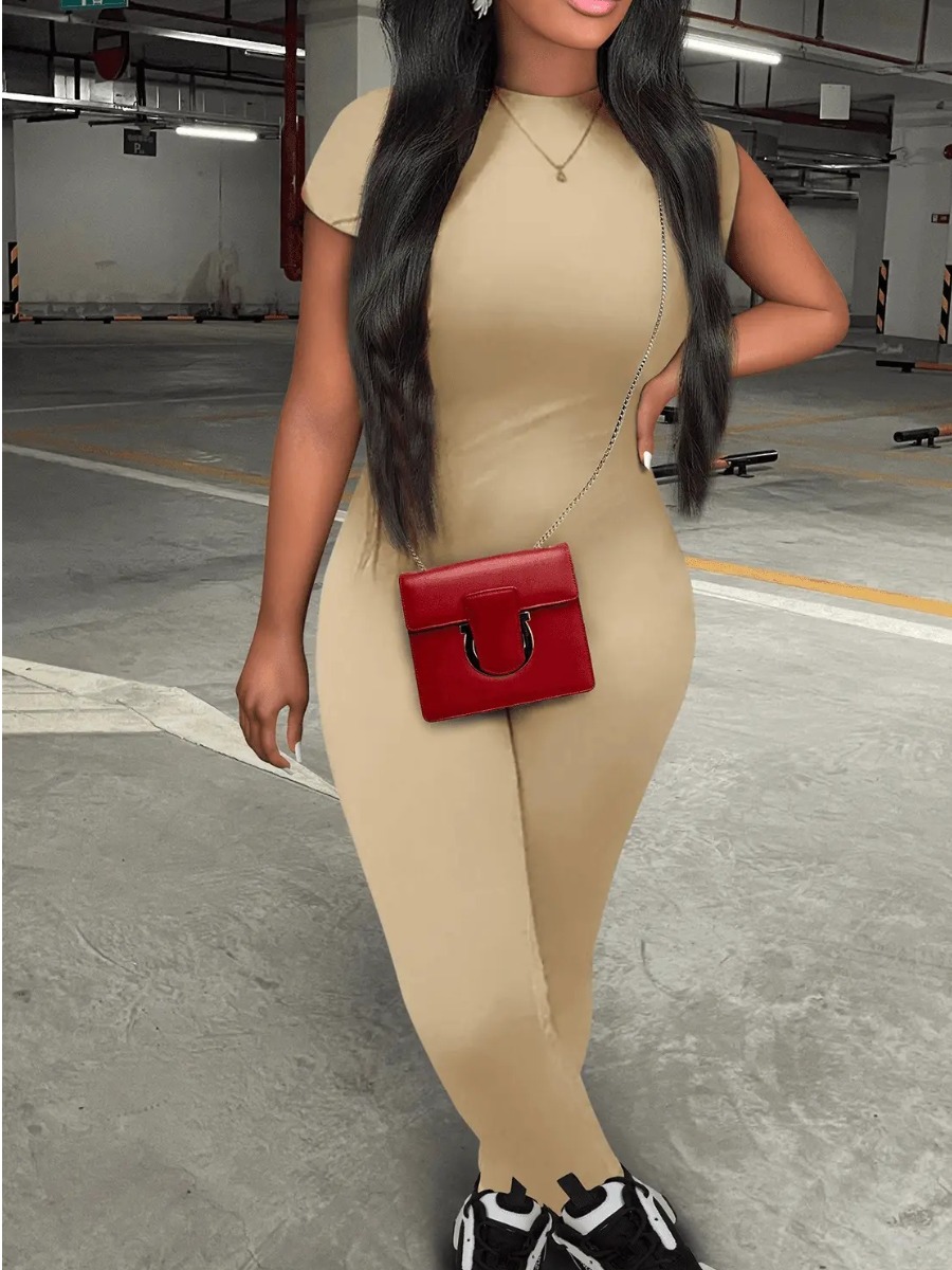LW BASICS Cap Sleeve Plain Regular Jumpsuit