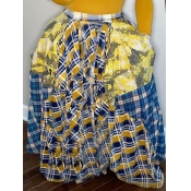 LW Plus Size Plaid Print Loose A Line Skirt