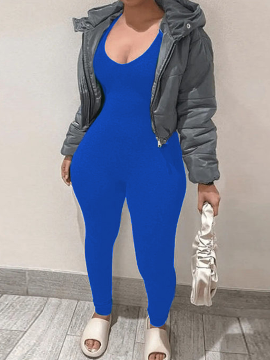 LW BASICS U Neck Skinny Jumpsuit