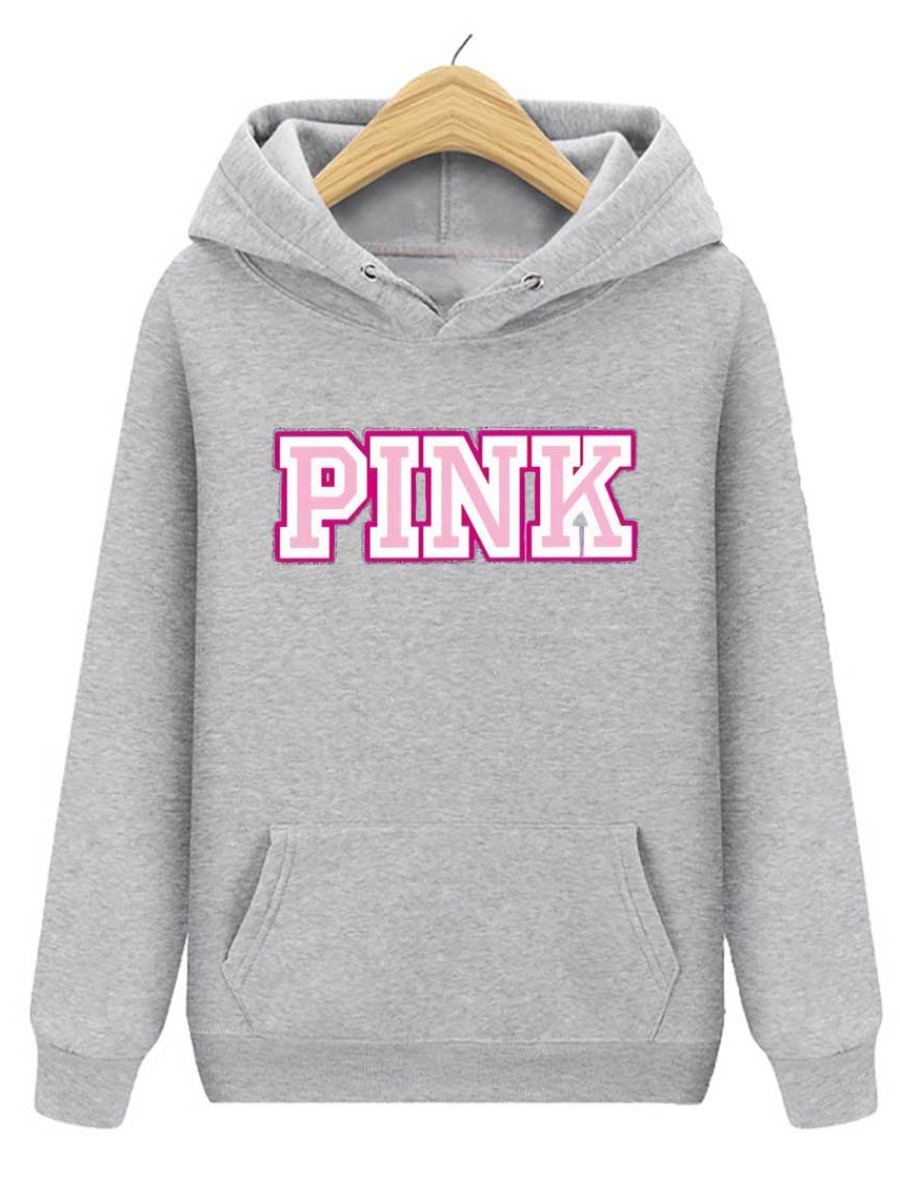 LW Pink Letter Print Hoodie