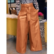 LW Leather High Rise Bandage Zipper Design Pants