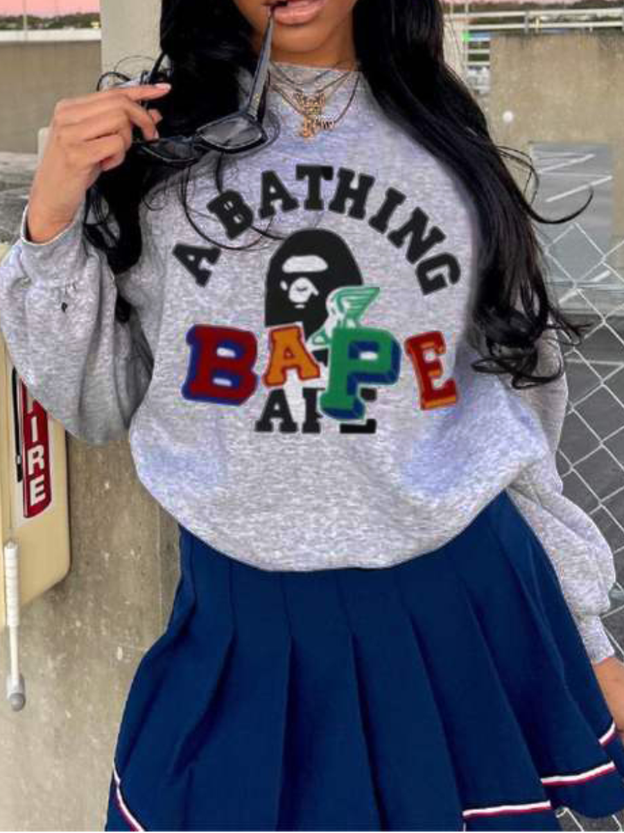 LW Figure Letter Print Sweatshirt