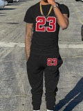 LW Men Letter Print Drawstring Pants Set