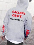 LW Men Letter Print Kangaroo Pocket Hoodie