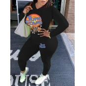LW Plus Size Cartoon Letter Print Pants Set