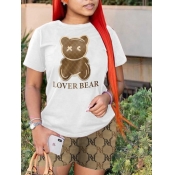 LW Lovely Bear Letter Print T-shirt