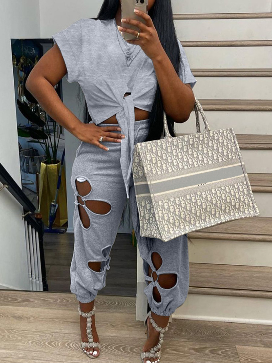 LW Plus Size Cut Out Bandage Design Pants Set
