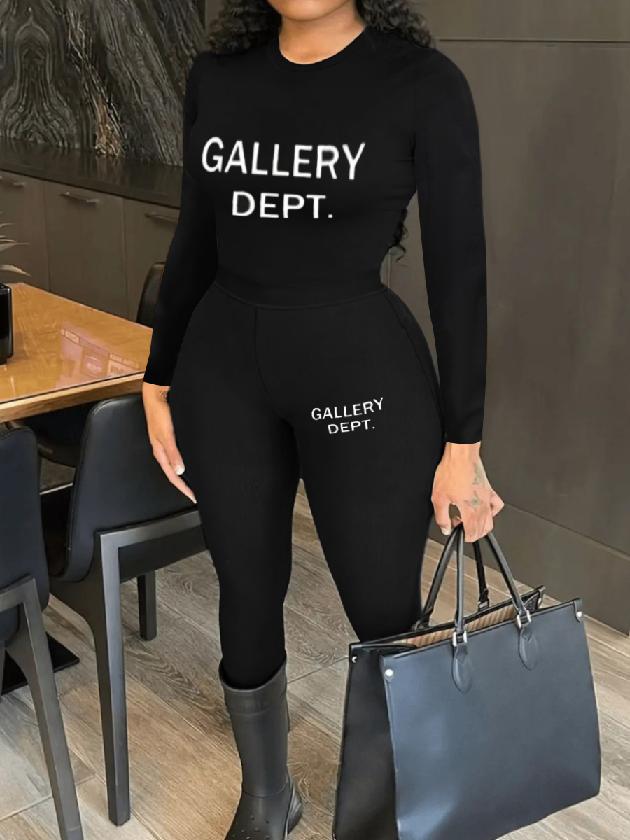 LW Plus Size Letter Print Skinny Pants Set