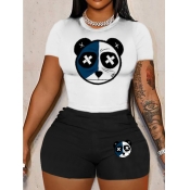 LW Cartoon Print Regular Fit Stretchy Shorts Set