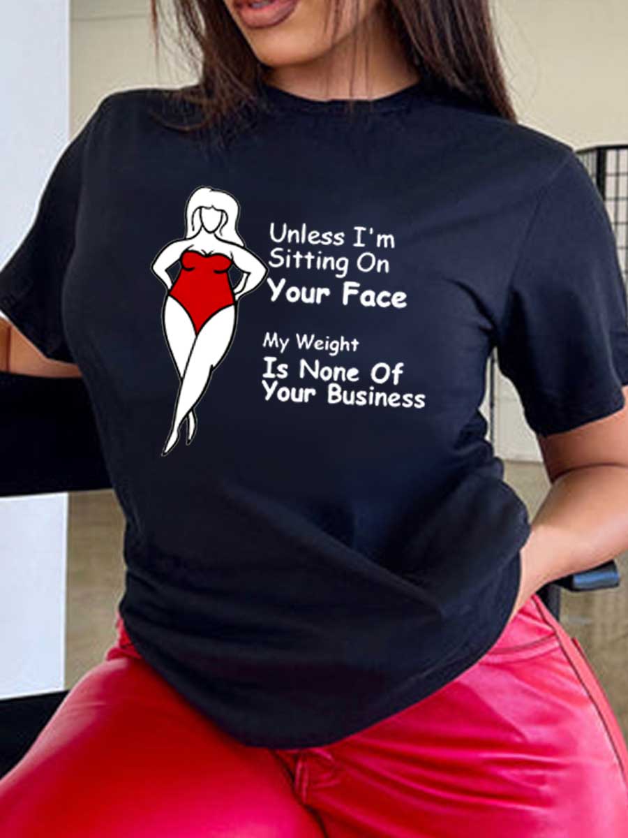LW Plus Size Figure Letter Print T-shirt