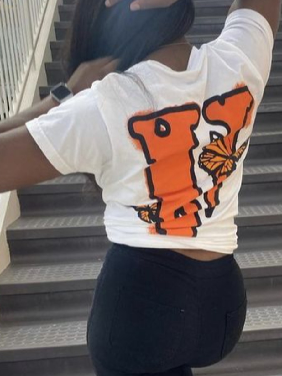 LW Plus Size Butterfly Letter Print T-shirt
