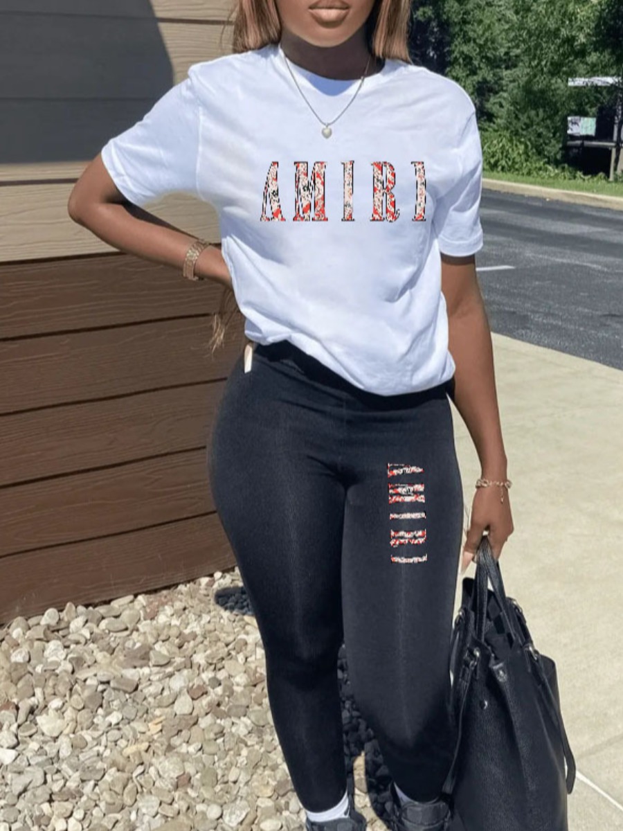 LW Letter Print Stretchy Pants Set