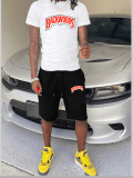 LW BASICS Men Letter Print Drawstring Shorts Set