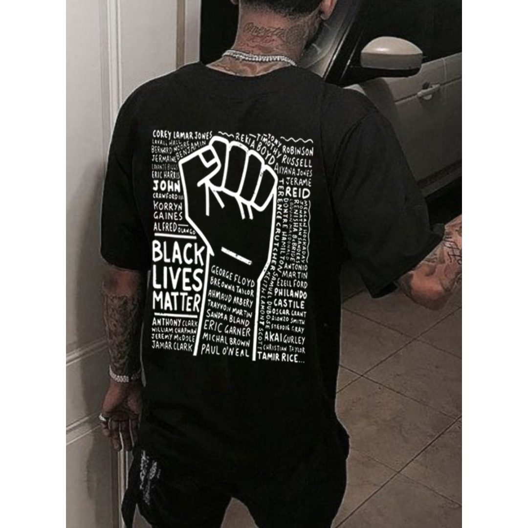 LW BASICS Men Black Lives Matter Palm Print T-shirt