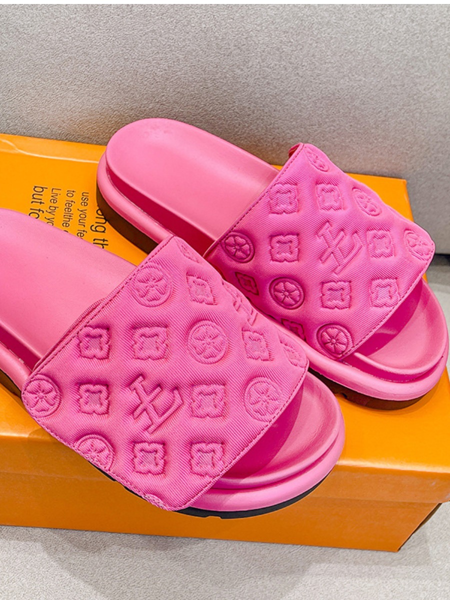 LW Round Toe Print Daily Slippers
