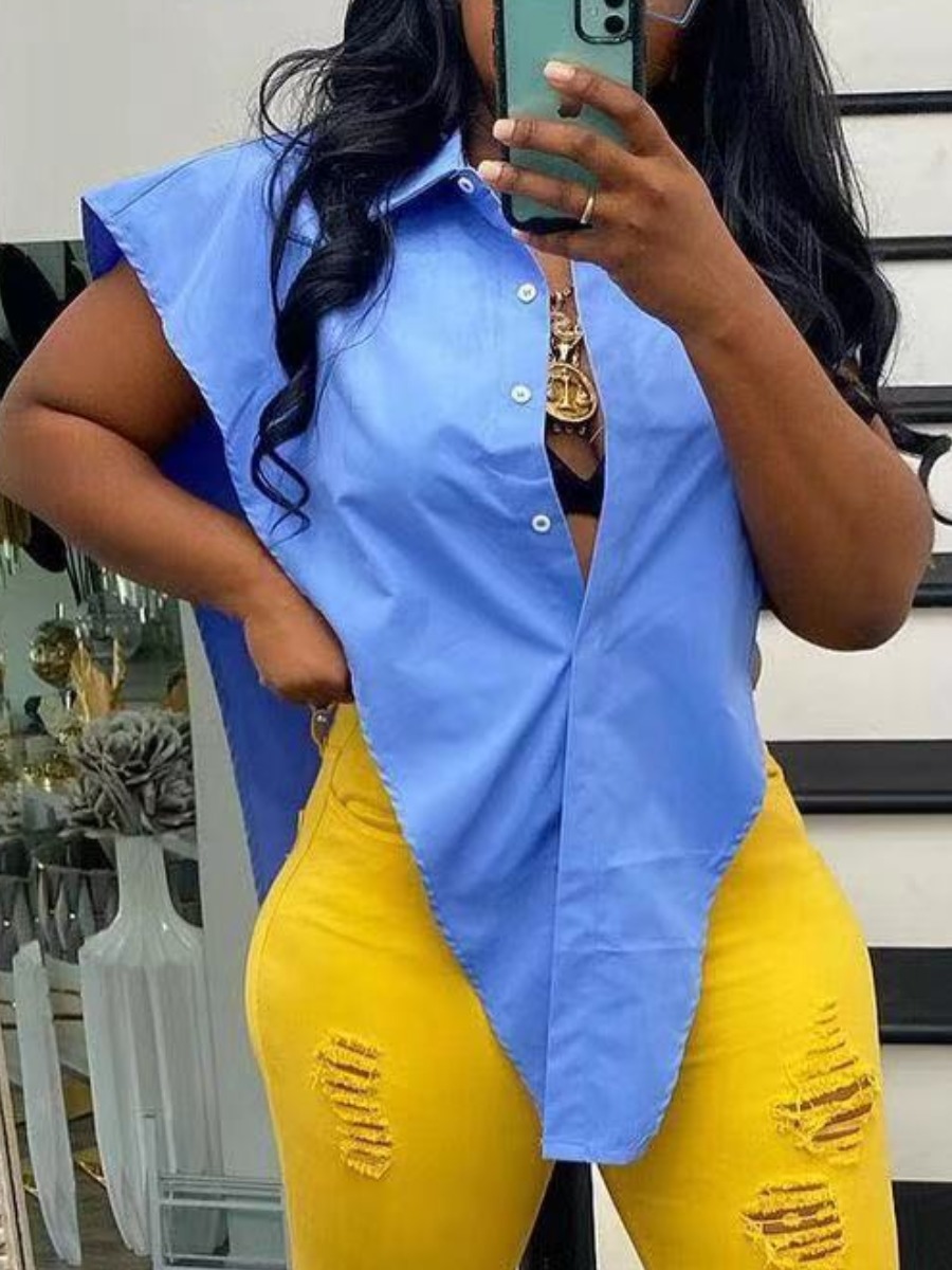 LW Plus Size Side High Split Blouse