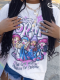 LW COTTON Graffiti Letter Print T-shirt