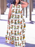 LW Plus Size Figure Print Pocket Design Loose Dress