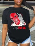LW Masked Face Letter Print T-shirt