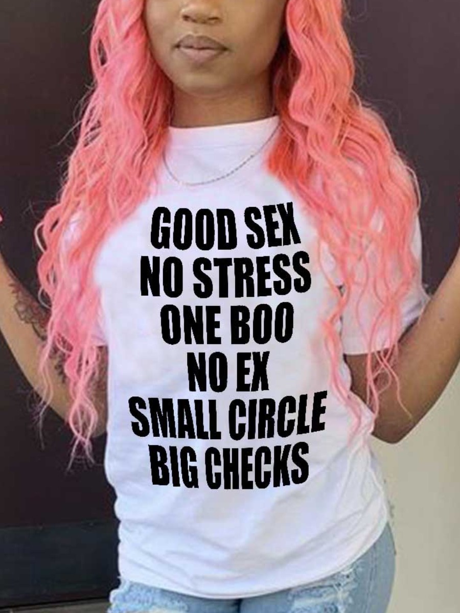 LW Big Checks Letter Print T-shirt
