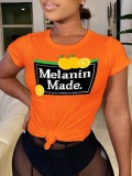 LW Lemon Melanin Made Letter Print T-shirt