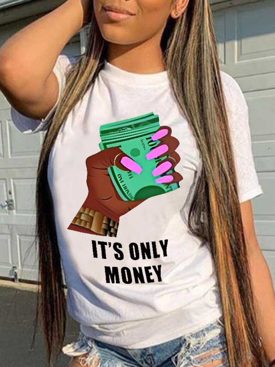 LW Money Letter Print T-shirt