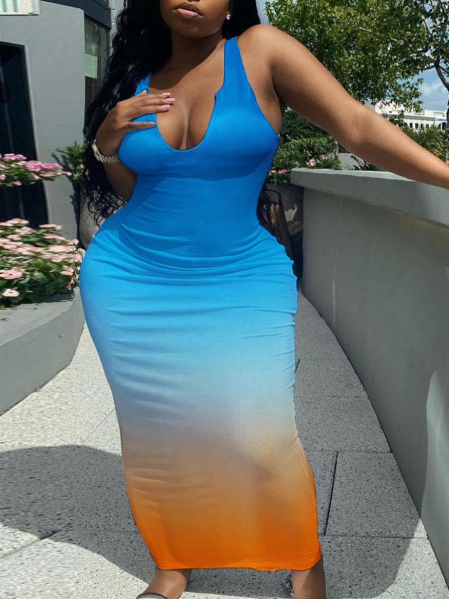 LW BASICS Plus Size Gradient Bodycon Cami Dress
