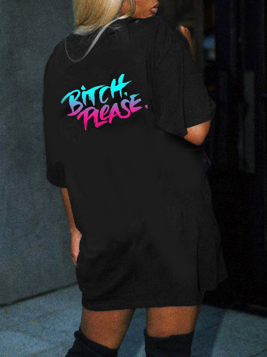 LW Plus Size Gradient Letter Print T-shirt Dress