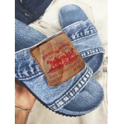 LW Round Toe Denim Slides