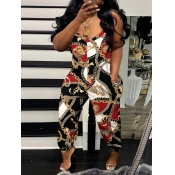 LW Plus Size Chain Print Patchwork Cami Jumpsuit