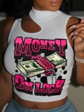 LW Money On Lock Chain Print Cut Out Camisole