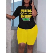 LW Plus Size Haters Give Me Energy Letter Print Sh