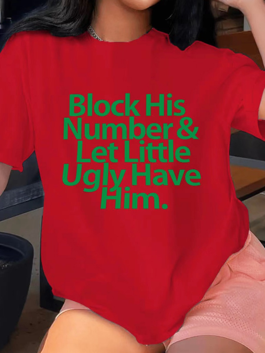 LW Plus Size Block His Number Letter Print Tshirt Sale LovelyWholesale