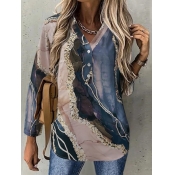 LW BASICS V Neck Mixed Print Blouse