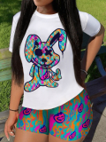 LW Cartoon Mixed Print Shorts Set