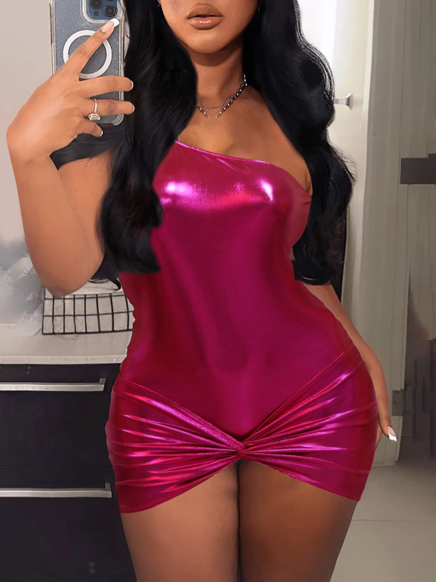 LW SXY One Shoulder Twist Front Skirt Set